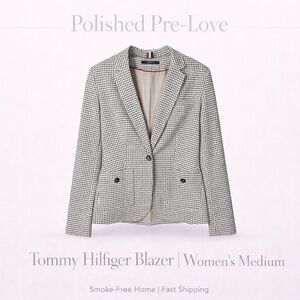Tommy Hilfiger Women’s Blazer Size 12 Black White Checkered NWOT